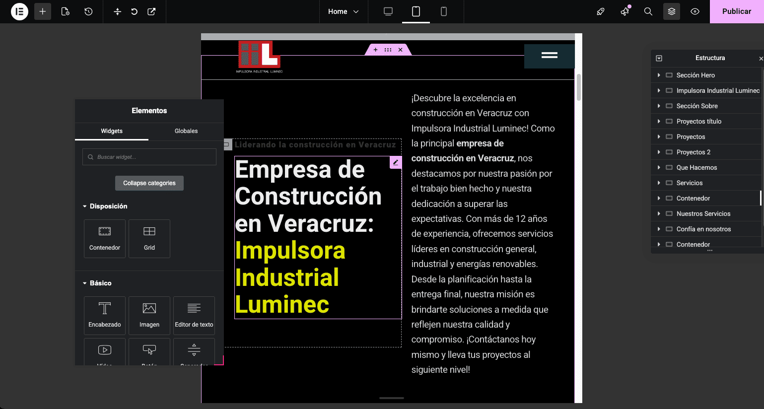 Automatización y captación de leads para constructora Luminec